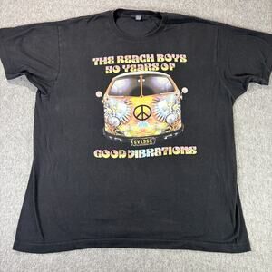 Beach Boys Shirt Mens XL Black 50 Years Good Vibrations Tour Concert Tee Music